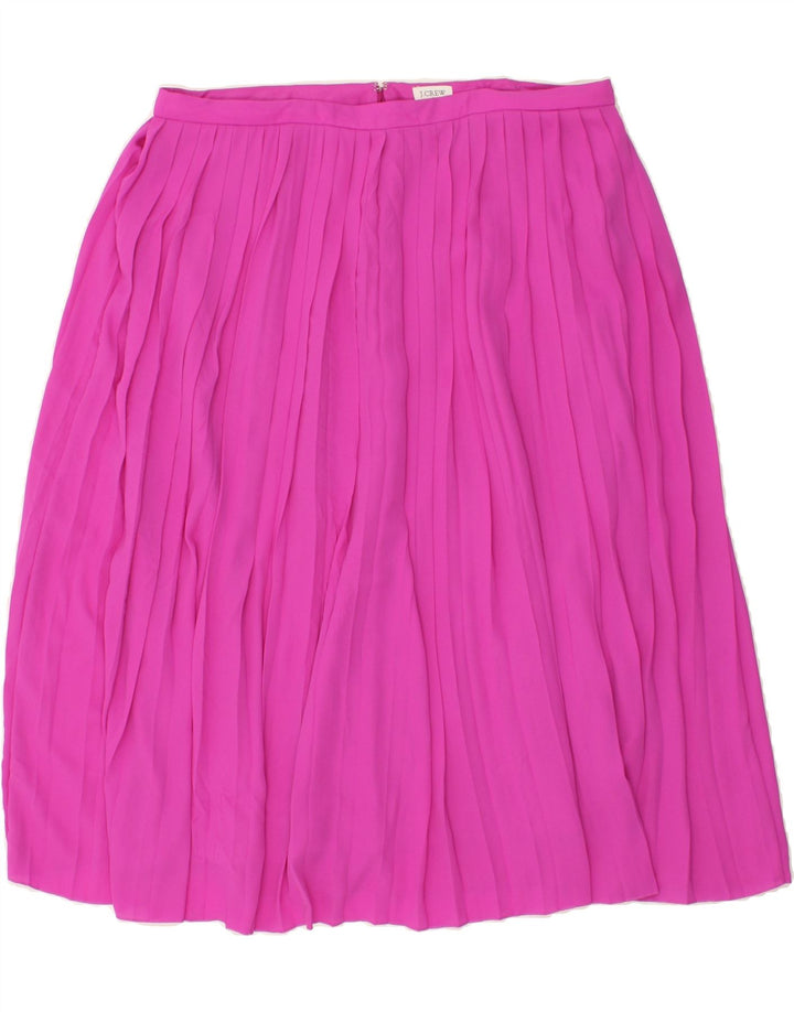 J. CREW Womens Pleated Skirt US 14 Large W32 Pink Polyester Vintage J. Crew and Second-Hand J. Crew from Messina Hembry 