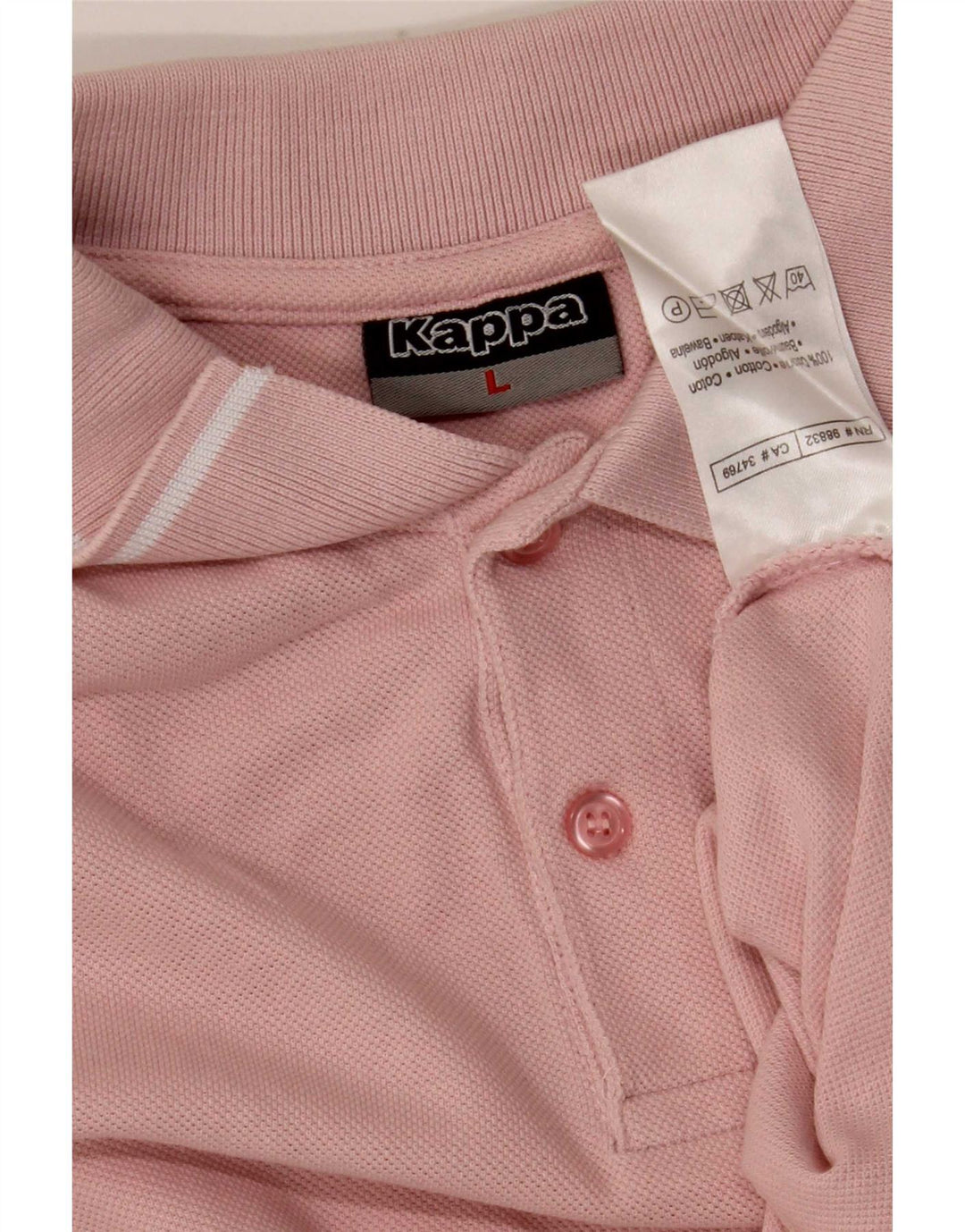 Kappa Mens Polo Shirt Large Pink Cotton