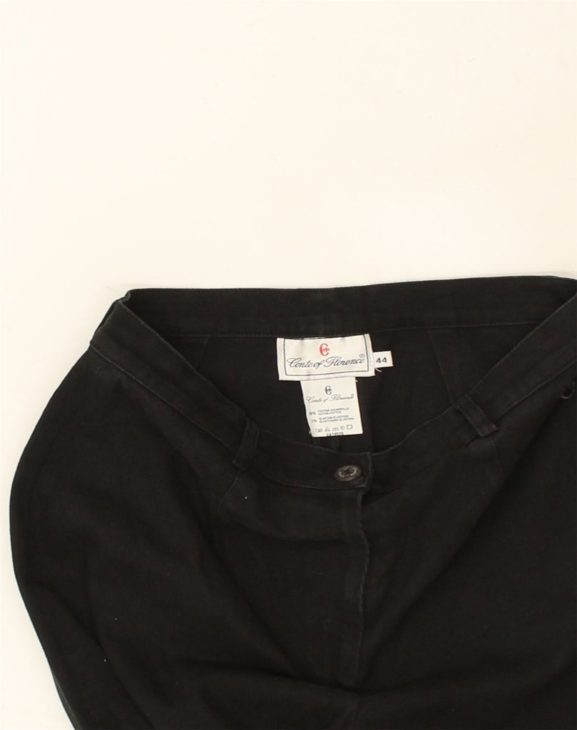 CONTE OF FLORENCE Womens Casual Trousers IT 44 Medium W28 L30 Black Cotton | Vintage Conte of Florence | Thrift | Second-Hand Conte of Florence | Used Clothing | Messina Hembry 