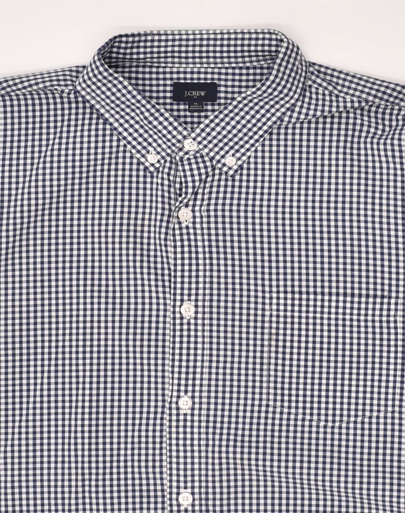 J. CREW Mens Shirt XL Navy Blue Gingham Cotton | Vintage J. Crew | Thrift | Second-Hand J. Crew | Used Clothing | Messina Hembry 