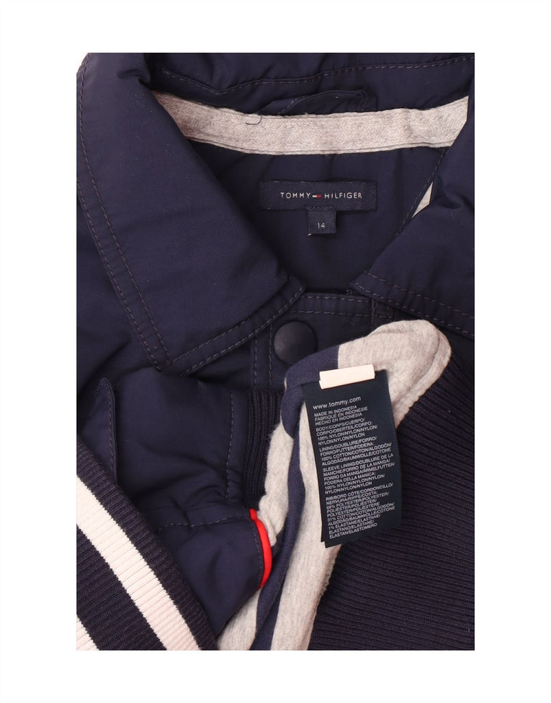 TOMMY HILFIGER Boys Bomber Jacket 13-14 Years Navy Blue Nylon Vintage Tommy Hilfiger and Second-Hand Tommy Hilfiger from Messina Hembry 