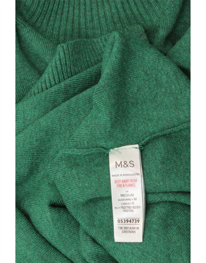 Marks & Spencer Womens Turtle Neck Jumper Sweater UK 14 Medium Green