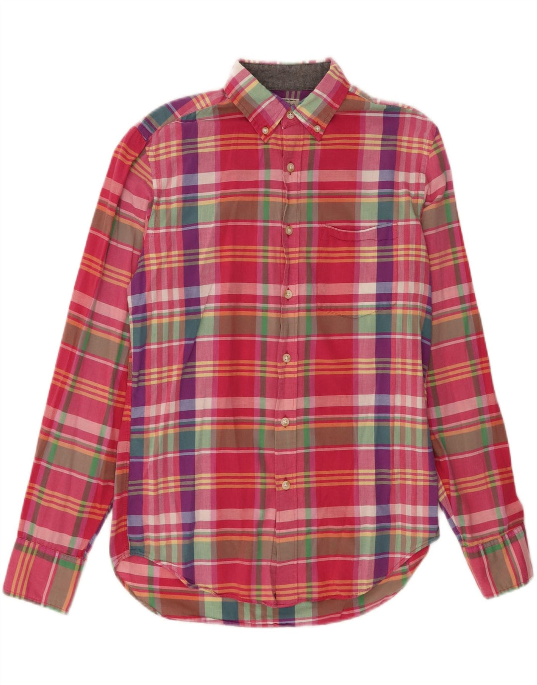 J. CREW Mens Shirt Small Red Check Cotton Vintage J. Crew and Second-Hand J. Crew from Messina Hembry 
