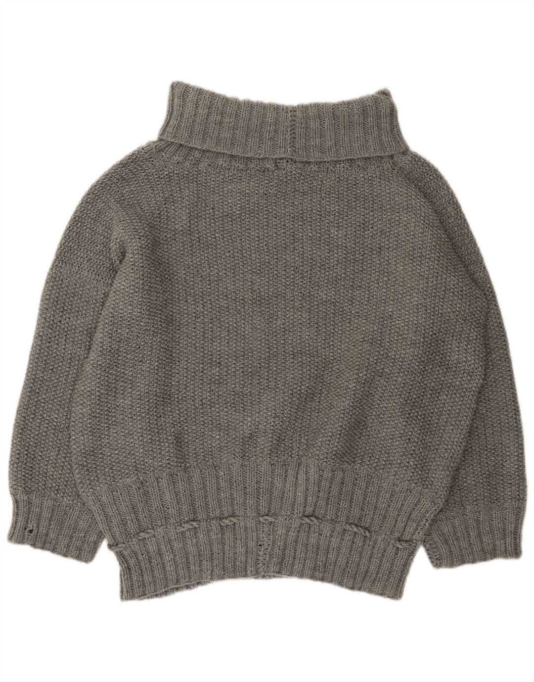 VINTAGE Womens Oversized Roll Neck Jumper Sweater UK 22 3XL Grey