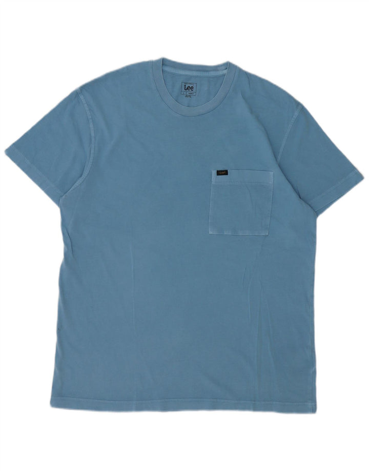 Lee Mens Relaxed Fit T-Shirt Top Large Blue Cotton