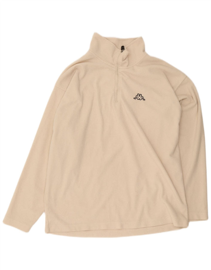 Kappa Mens Zip Neck Fleece Jumper 2XL Beige Polyester