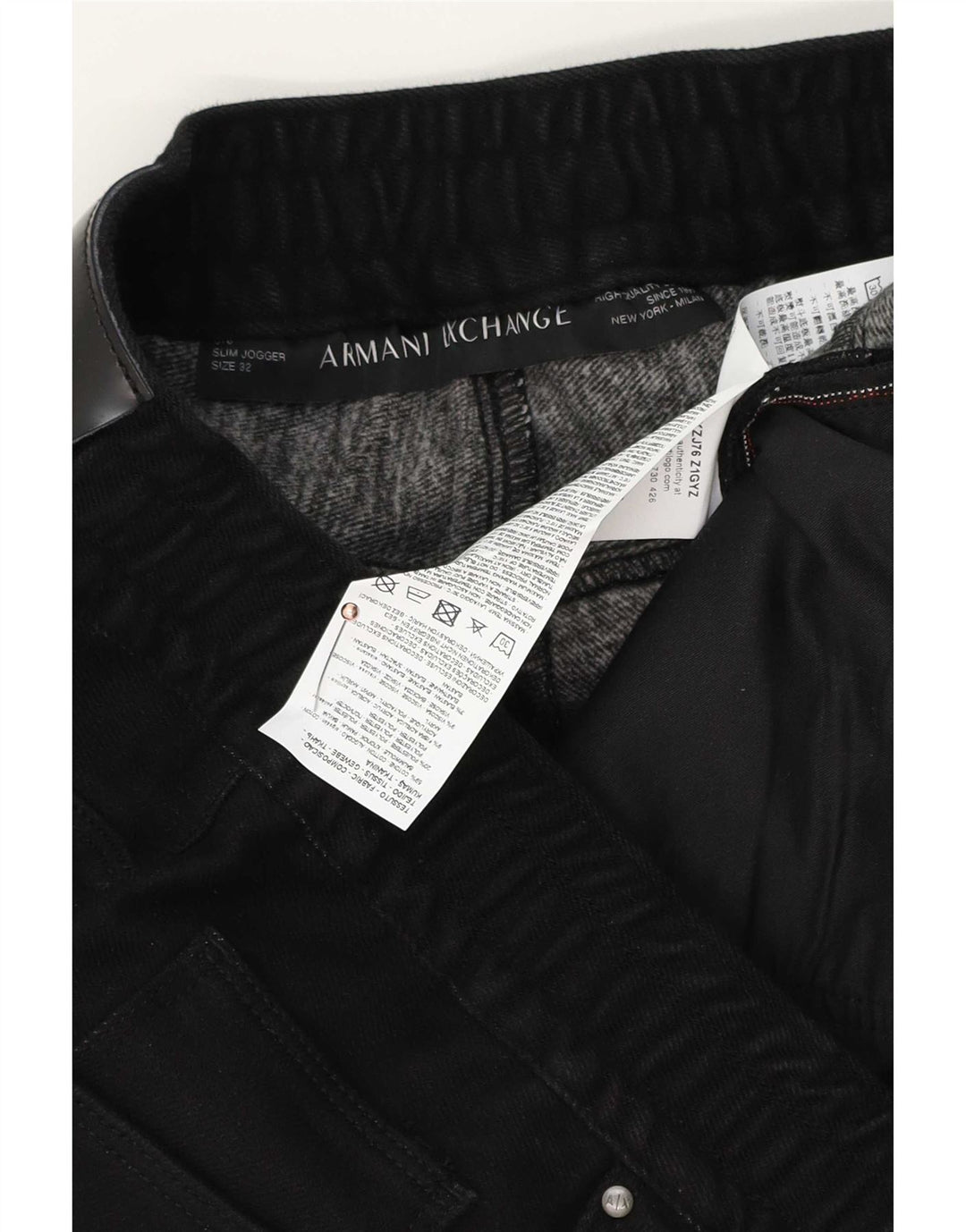 Armani Exchange Mens Joggers Slim Jeans W32 L28 Black Cotton