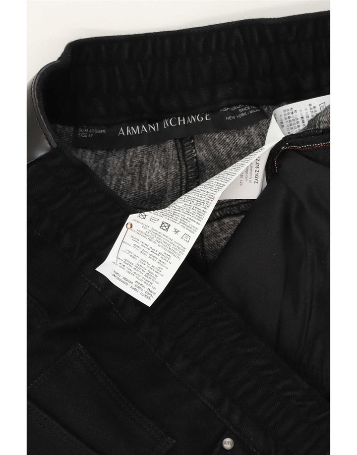 Armani Exchange Mens Joggers Slim Jeans W32 L28 Black Cotton