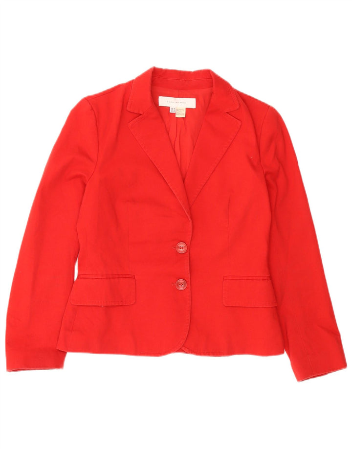 Zara Womens 2 Button Blazer Jacket EU 38 Small Red Cotton