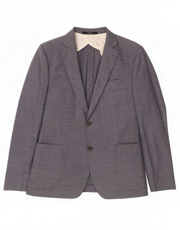 Joop Mens 2 Button Slim Fit Blazer Jacket IT 54 2XL Blue Gingham Wool