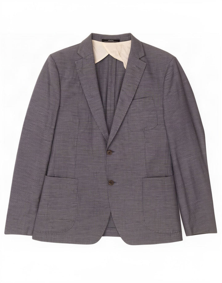 Joop Mens 2 Button Slim Fit Blazer Jacket IT 54 2XL Blue Gingham Wool
