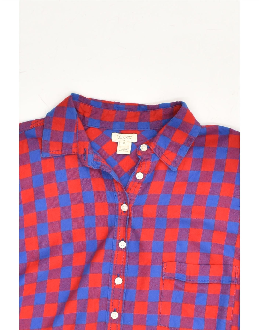 J. CREW Womens Oversized Pullover Shirt UK 6 XS Red Geometric Cotton | Vintage J. Crew | Thrift | Second-Hand J. Crew | Used Clothing | Messina Hembry 