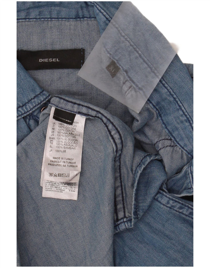 Diesel Mens Denim Shirt XL Blue Cotton