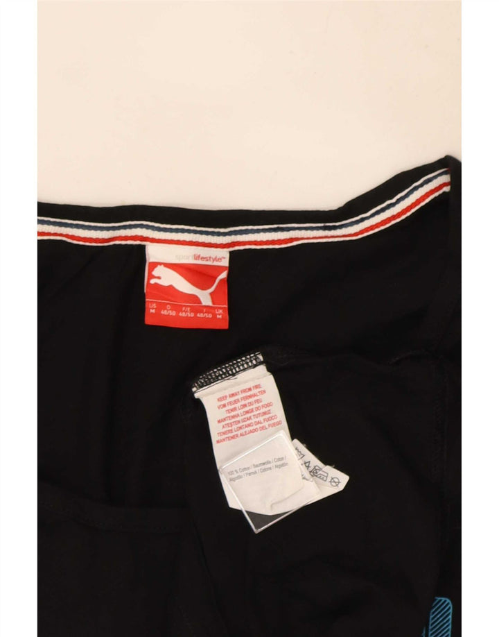 Puma Mens Graphic Vest Top Medium Black Cotton
