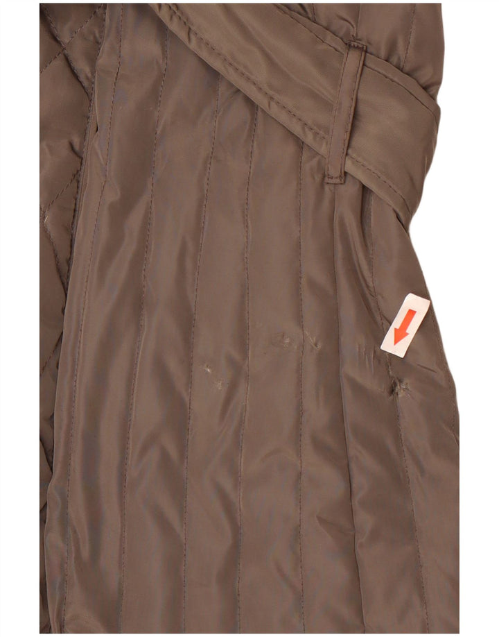 Michael Kors Womens Quilted Jacket UK 18 XL Brown Polyester