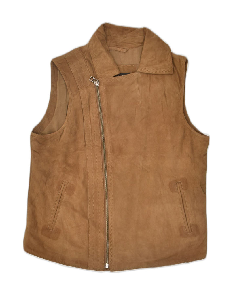 MASSIMO DUTTI Womens Gilet UK 8 Small Brown Polyester | Vintage Massimo Dutti | Thrift | Second-Hand Massimo Dutti | Used Clothing | Messina Hembry 