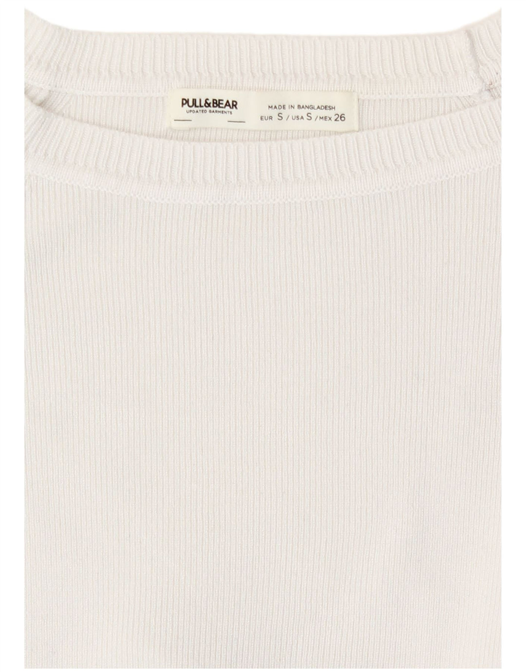 Pull & Bear Womens Crop Top Long Sleeve UK 8 Small White Viscose