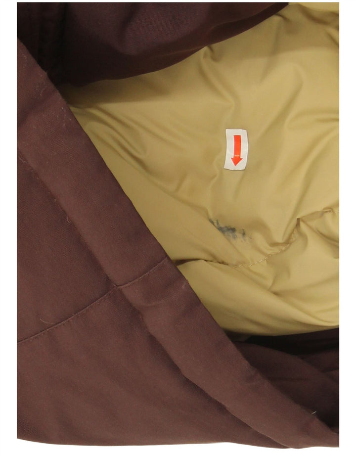 Woolrich Womens Hooded Padded Jacket UK 18 XL Brown Cotton