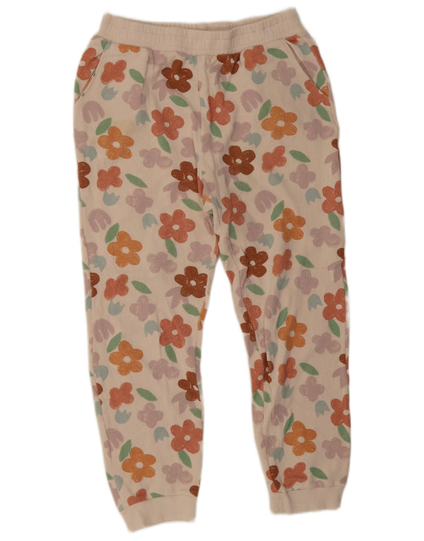 ZARA Womens Tracksuit Trousers Joggers UK 14 Medium Beige Floral