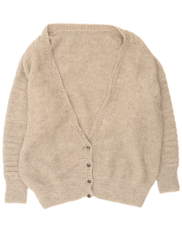 Vintage Womens Oversized Cardigan Sweater UK 16 Large Grey