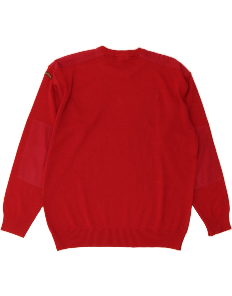 PAUL & SHARK Mens Crew Neck Jumper Sweater Large Red Wool Vintage Paul & Shark and Second-Hand Paul & Shark from Messina Hembry 