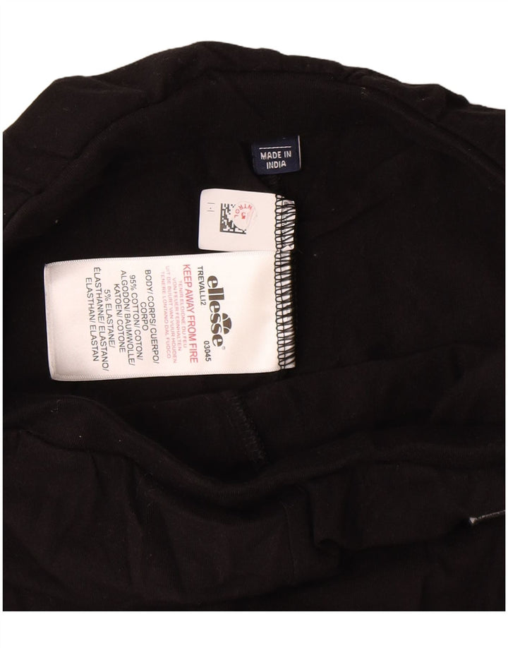 Ellesse Womens Graphic Leggings UK 8 Small Black Cotton