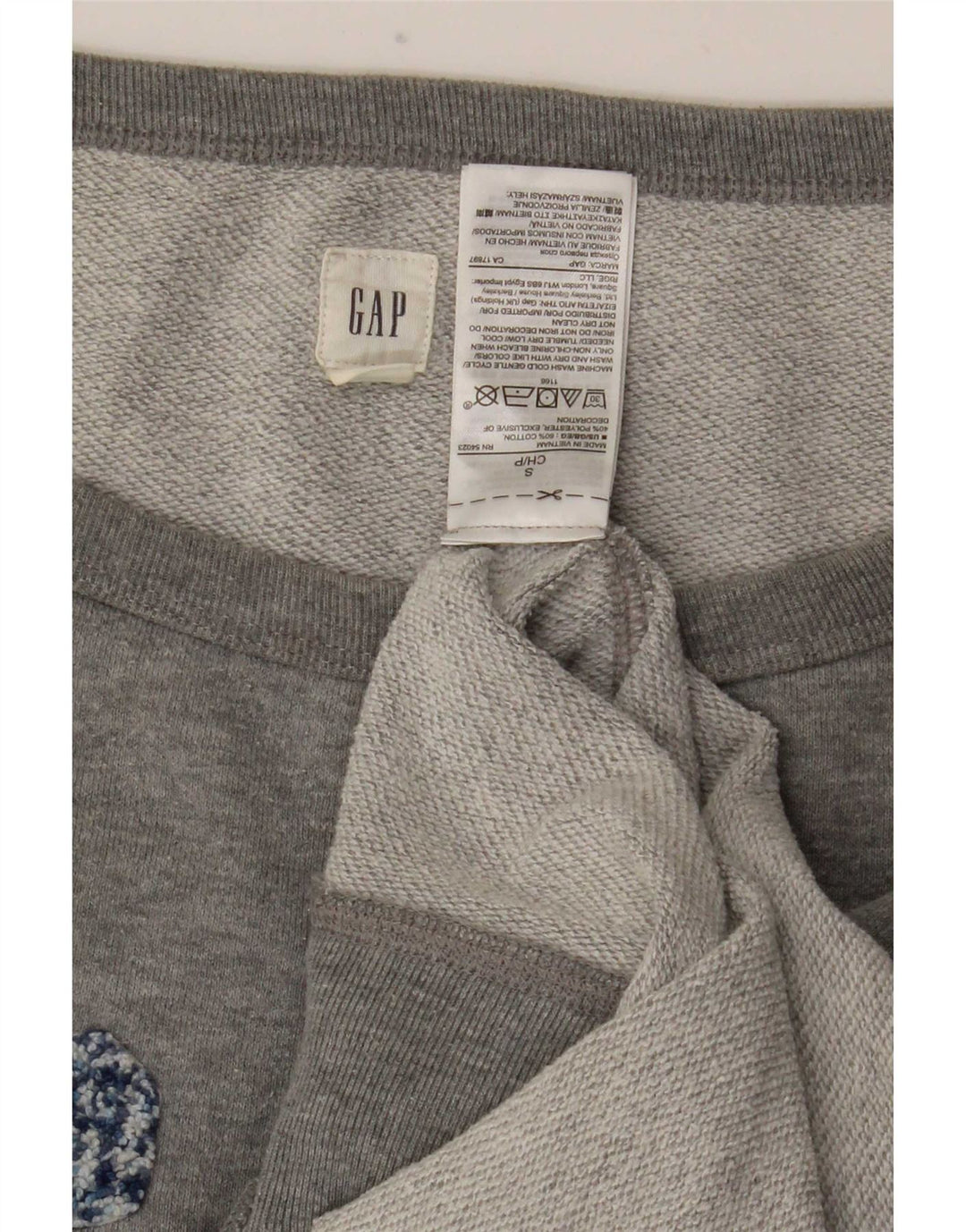 Gap Womens Graphic Oversized Sweatshirt Jumper UK 10 Small Grey Cotton