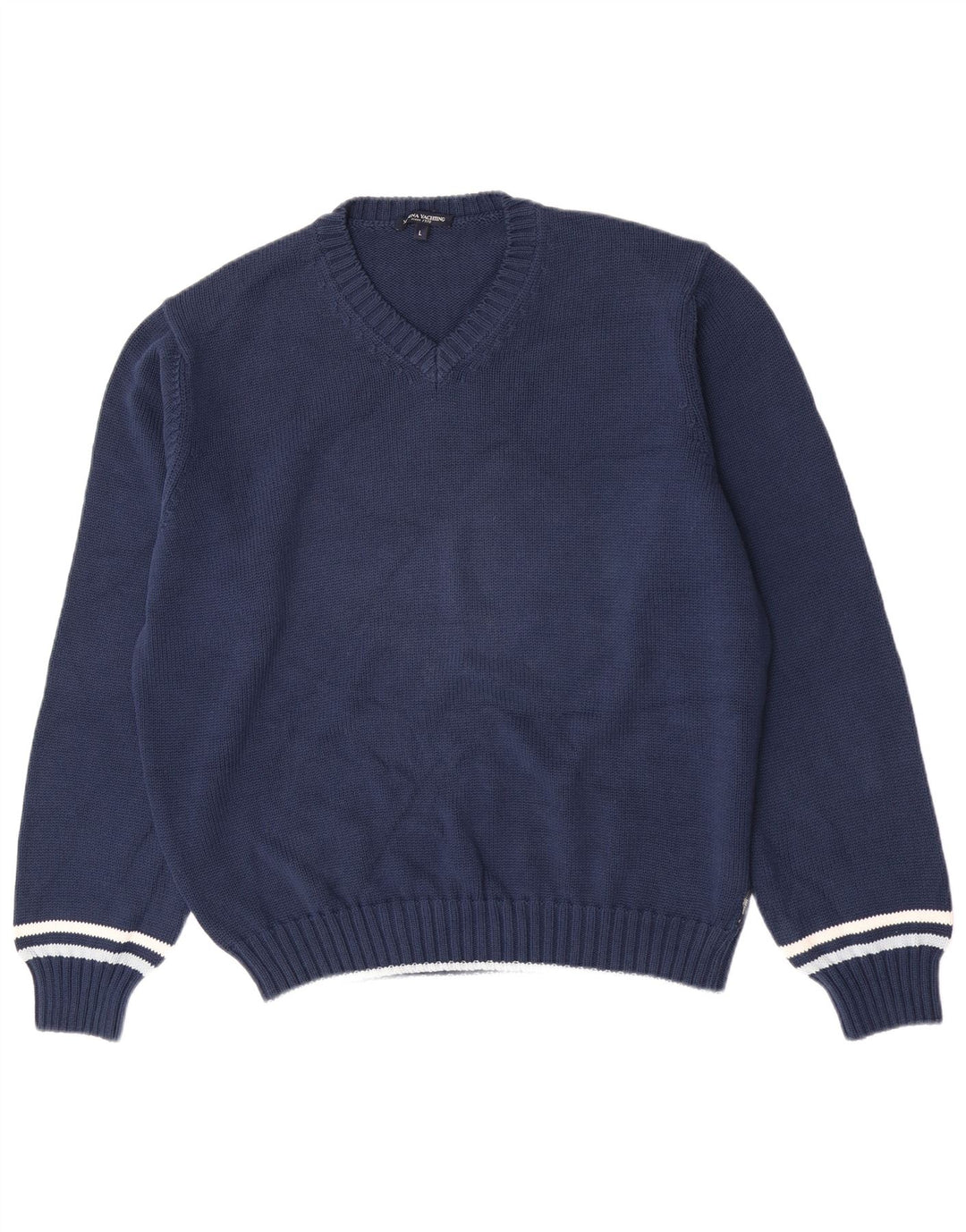 Marina Yachting Mens V-Neck Jumper Sweater Large Navy Blue
