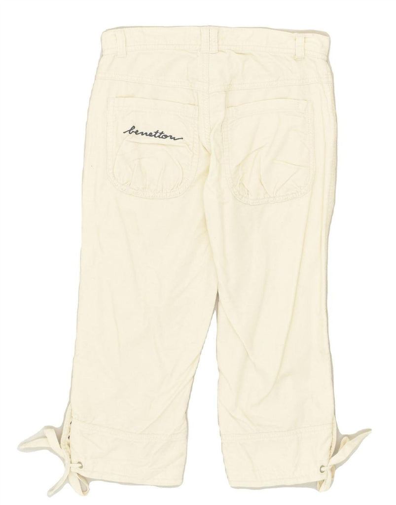 BENETTON Girls Straight Capri Trousers 11-12 Years XL W26 L19  Off White | Vintage Benetton | Thrift | Second-Hand Benetton | Used Clothing | Messina Hembry 