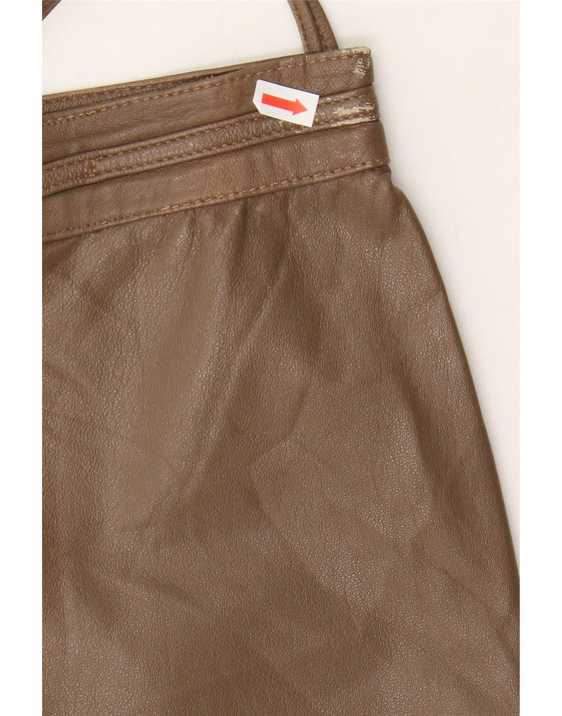 VINTAGE Womens Leather Pencil Skirt IT 42 Medium W26  Brown Vintage Vintage and Second-Hand Vintage from Messina Hembry 