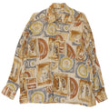 John F Gee Mens Abstract Pattern Shirt Size 43/44 Large Beige Viscose
