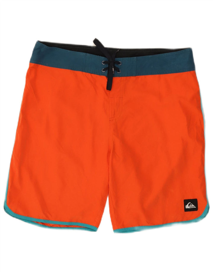 QUIKSILVER Mens Swimming Shorts Large Orange Colourblock