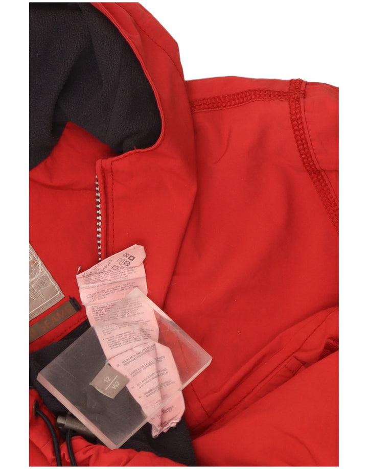 Napapijri Boys Graphic Hooded Anorak Jacket 11-12 Years Red Polyester
