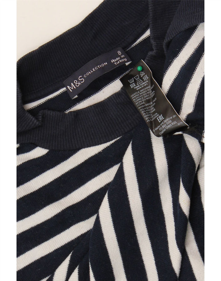 Marks & Spencer Womens Boat Neck Jumper Sweater UK 8 Small Navy Blue