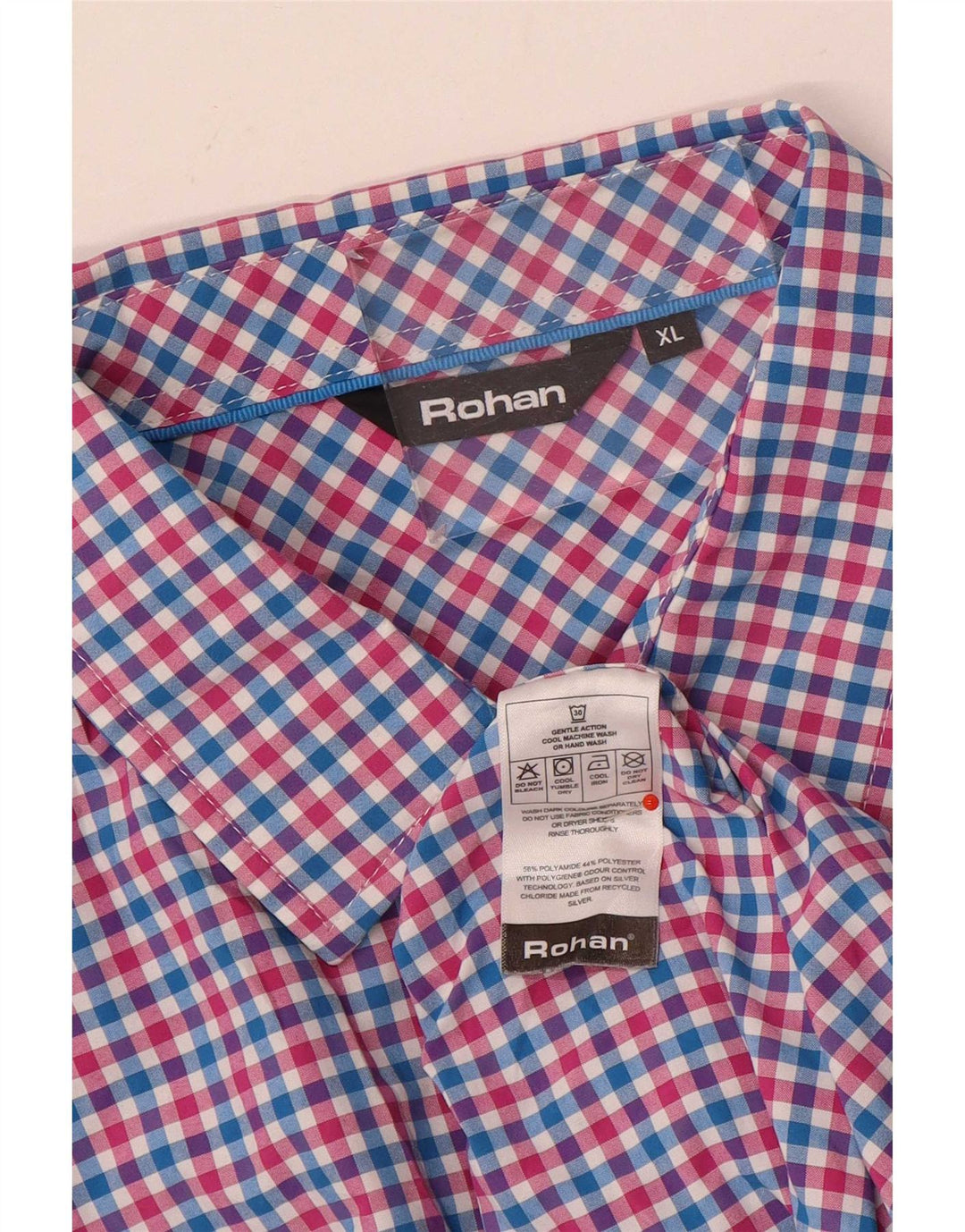 Rohan Mens Short Sleeve Shirt XL Multicoloured Gingham Polyamide