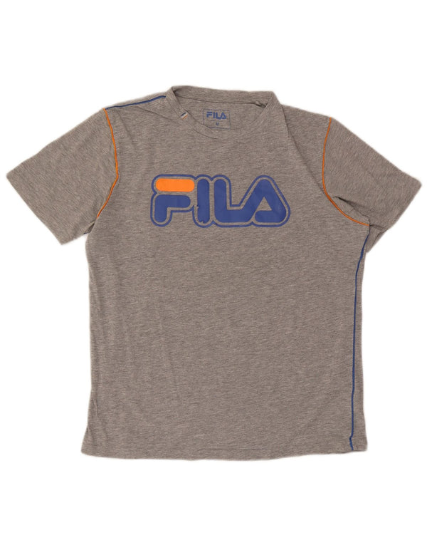 Fila Mens Graphic T-Shirt Top Medium Grey Flecked Cotton