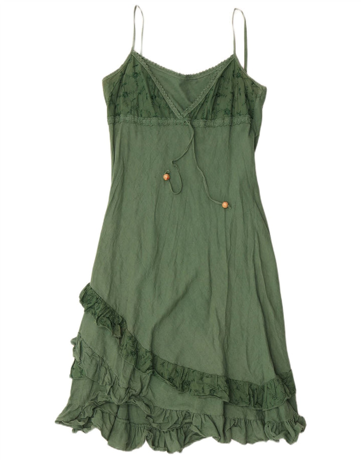 Vintage Womens Sundress UK 8 Small Green