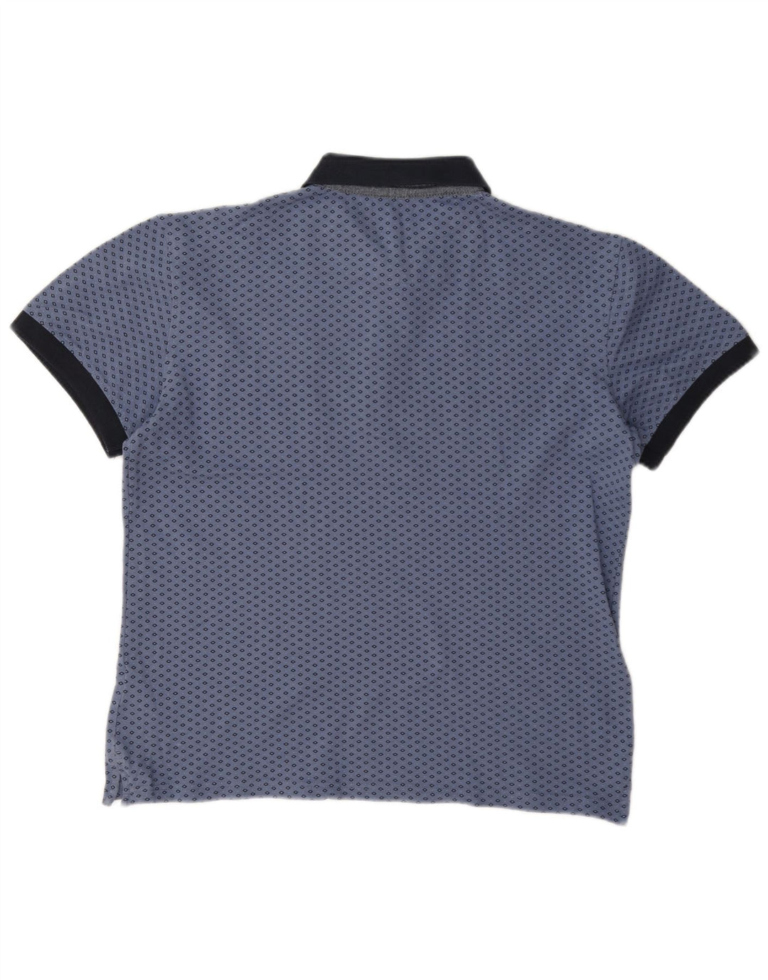 Gas Mens Polo Shirt Large Blue Geometric Cotton