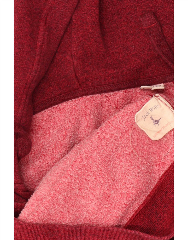 Jack Wills Mens Zip Hoodie Sweater Medium Red Cotton