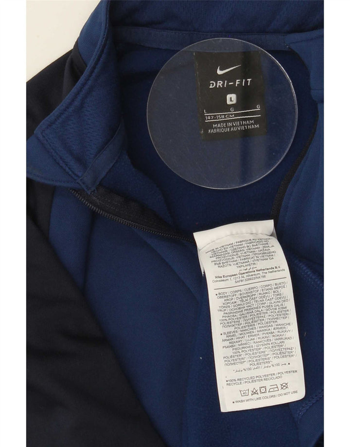 Nike Boys Dri Fit Pullover Tracksuit Top 12-13 Years Large Navy Blue