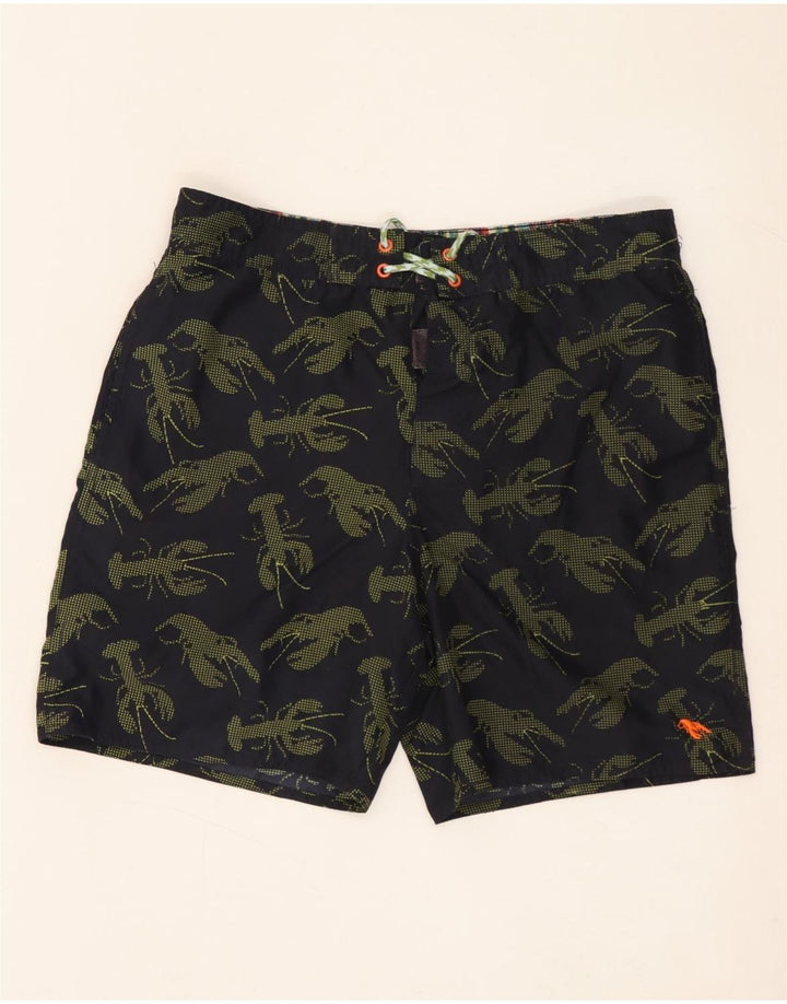 Ted Baker Mens Abstract Pattern Swimming Shorts Size 3 Medium Black