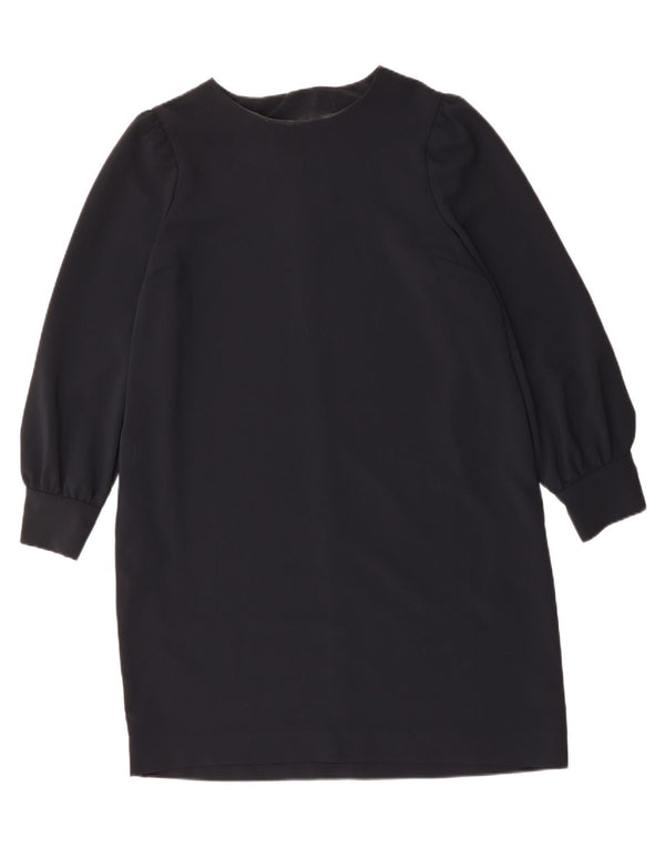 JAEGER Womens Long Sleeve Shift Dress UK 18 XL Navy Blue Polyester