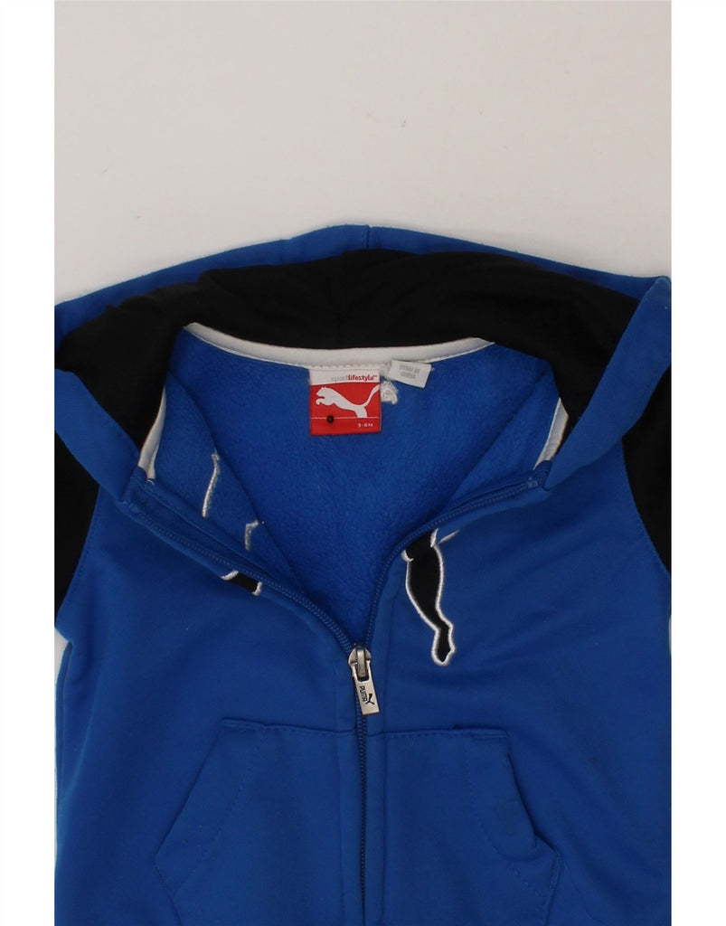 PUMA Baby Boys Graphic Zip Hoodie Sweater 3-6 Months Blue Colourblock Vintage Puma and Second-Hand Puma from Messina Hembry 