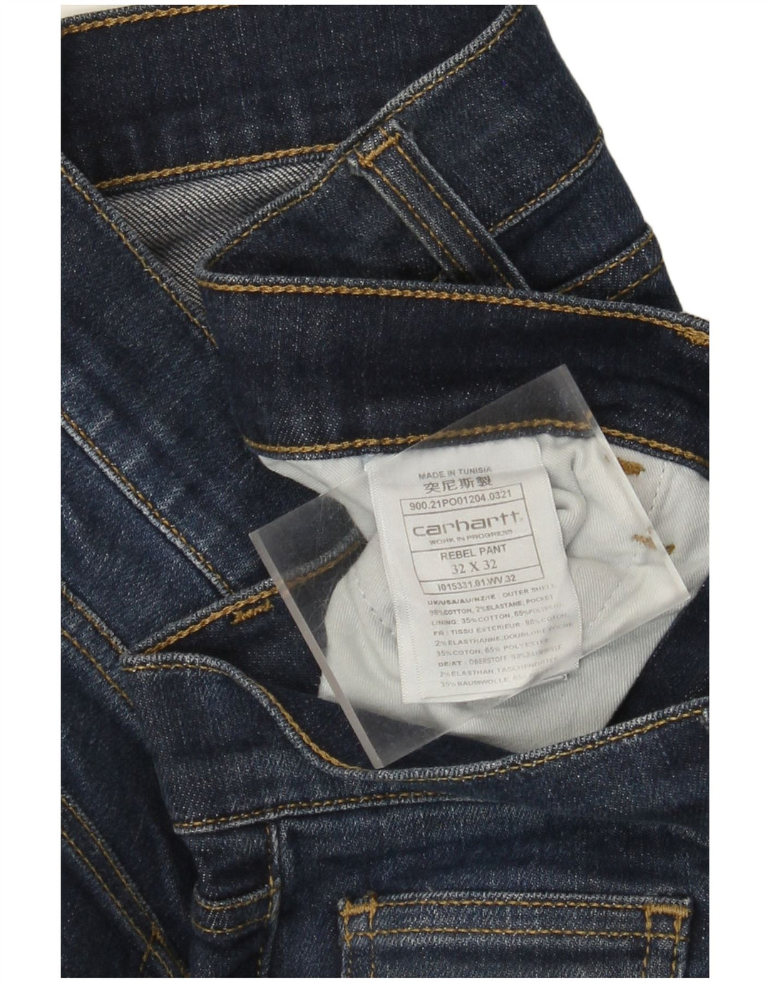 Carhartt Mens Slim Jeans W32 L29 Navy Blue Cotton