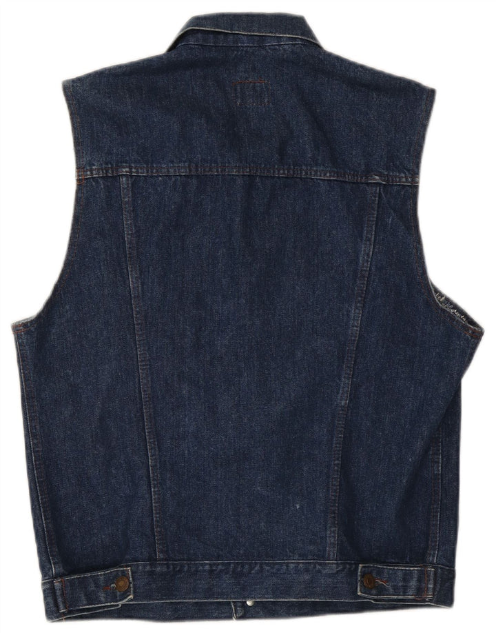 Carrera Mens Denim Gilet UK 40 Large Navy Blue
