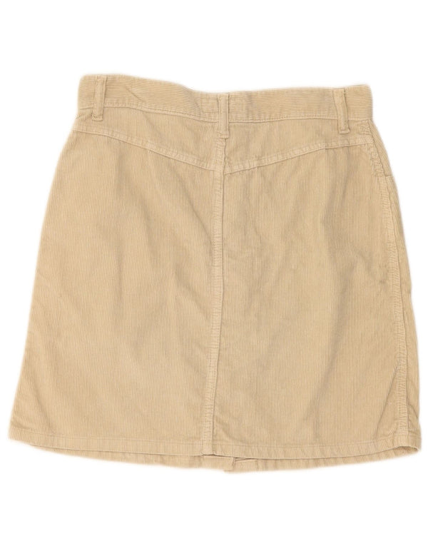 CLARK Womens Corduroy Skirt IT 46 Large W32 Beige Cotton