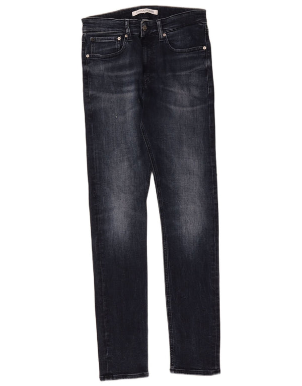 Calvin Klein Womens Skinny Jeans W30 L32 Navy Blue Cotton
