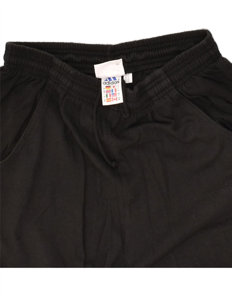 ADIDAS Womens Sport Shorts UK 12 Medium Black Cotton | Vintage Adidas | Thrift | Second-Hand Adidas | Used Clothing | Messina Hembry 