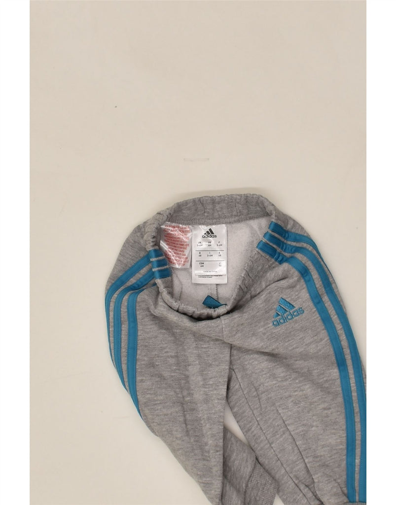 ADIDAS Baby Boys Tracksuit Trousers 3-6 Months Grey Cotton | Vintage Adidas | Thrift | Second-Hand Adidas | Used Clothing | Messina Hembry 