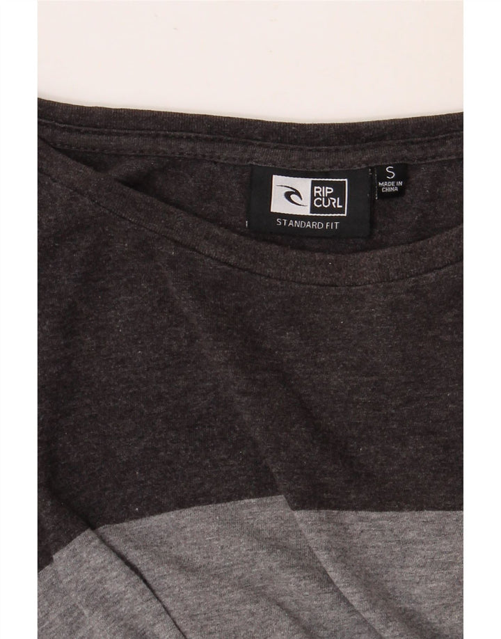 RIP CURL Mens Standard Fit T-Shirt Top Small Grey Striped